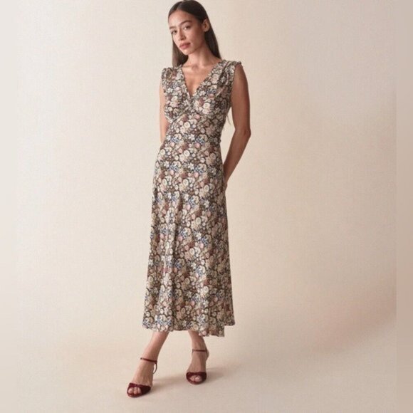 Doen Dresses & Skirts - Doen Tahlia Dress Arbor Floral Brown Multi | US XS